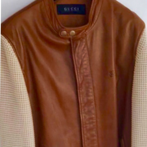 Gucci leather and knitted sleeve jacket - Picture 2 of 3
